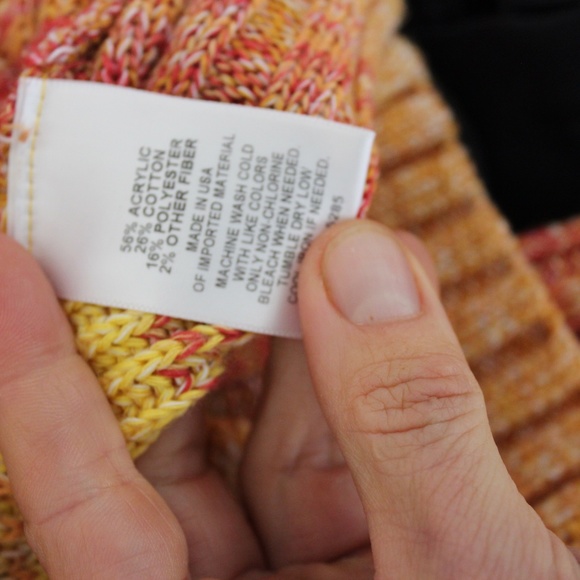 Express Striped, Slit Back, V-Neck Women's Multicolored Sweater - Picture 8 of 8